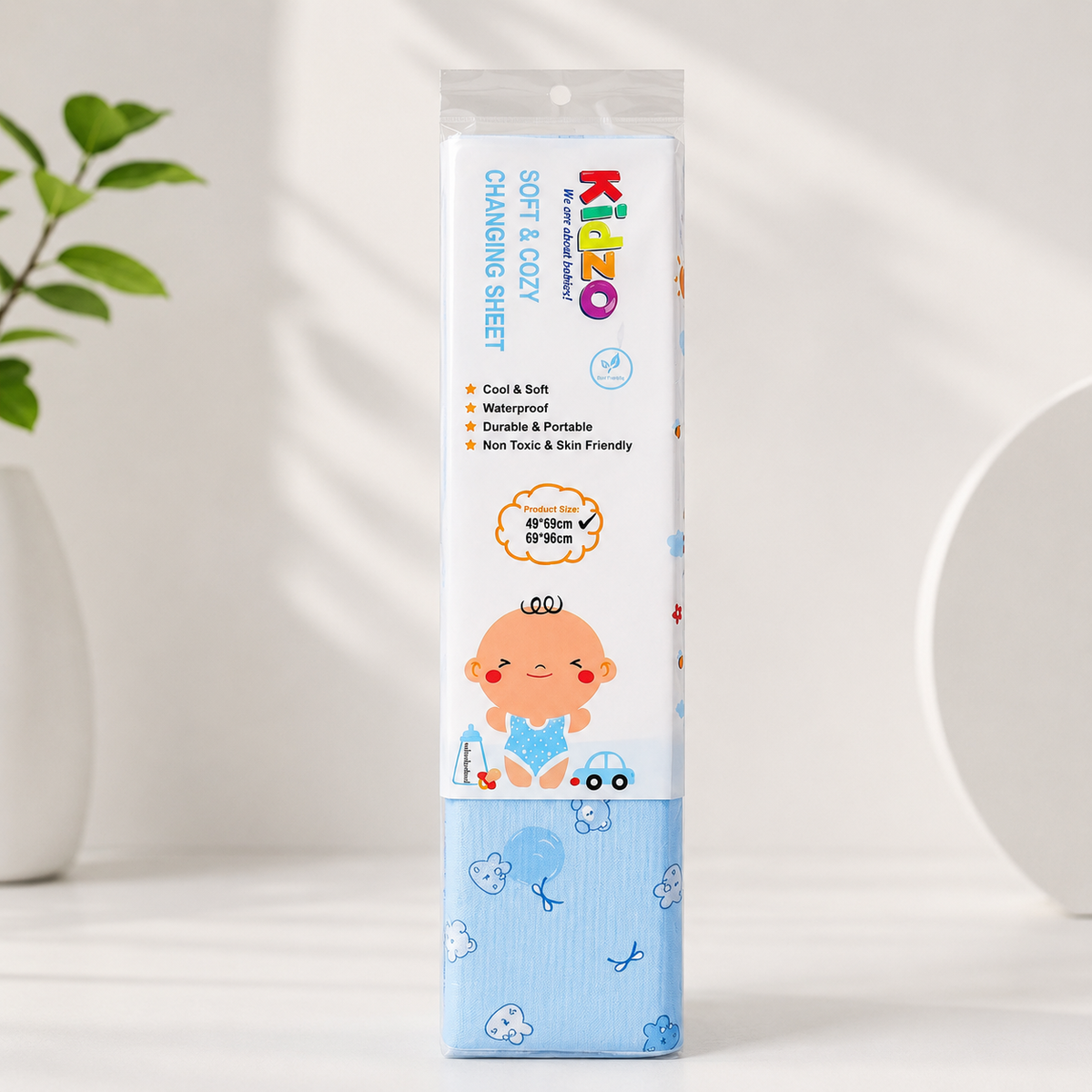 Soft Kids Waterproof Changing Sheet – 49 × 69 cm – Little Bear & Bow Print