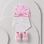 Baby 3-Piece Hat, Bib & Booties Gift Set – Pink Plush