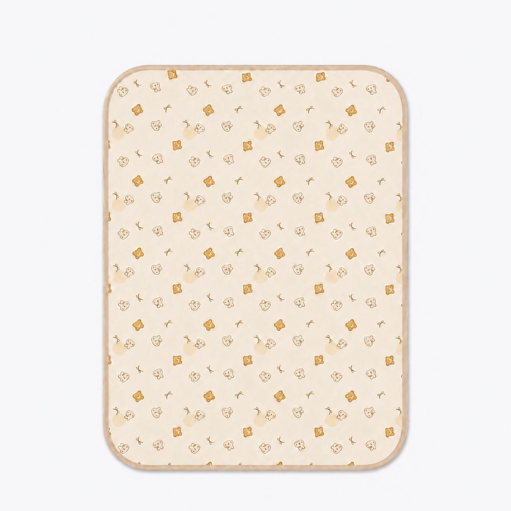 Soft Kids Waterproof Changing Sheet – 49 × 69 cm – Little Bear & Bow Print