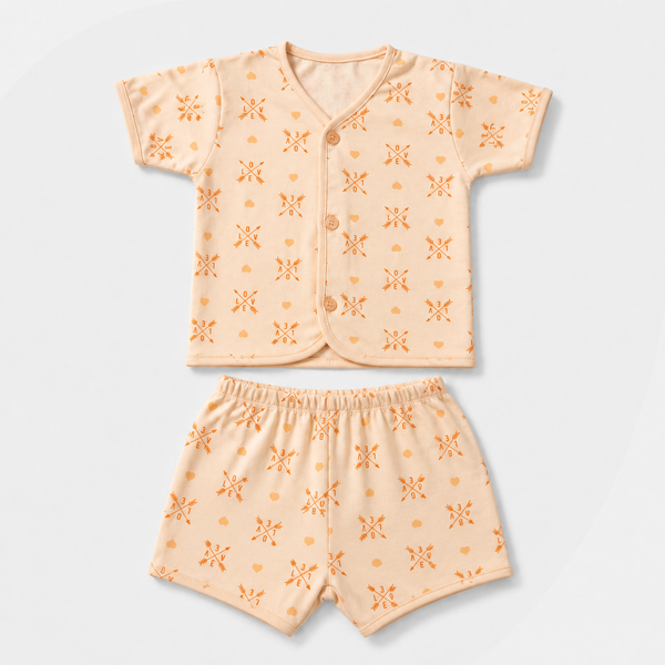 2-Piece Unisex Infant Baby Shirt & Shorts Set – Love & Hearts Print