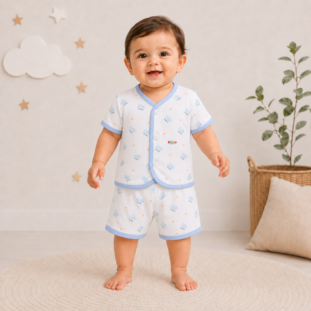 2-Piece Unisex Infant Baby Shirt & Shorts Set – Little Print